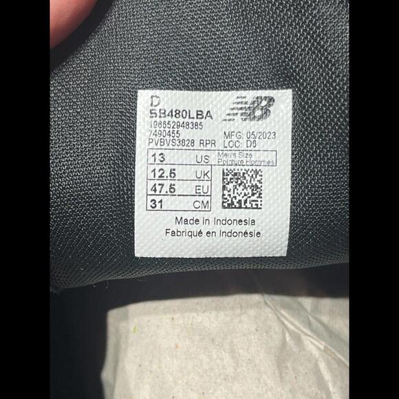 New Balance 480 Black/White 'Panda' Size 13 - Picture 3 of 9